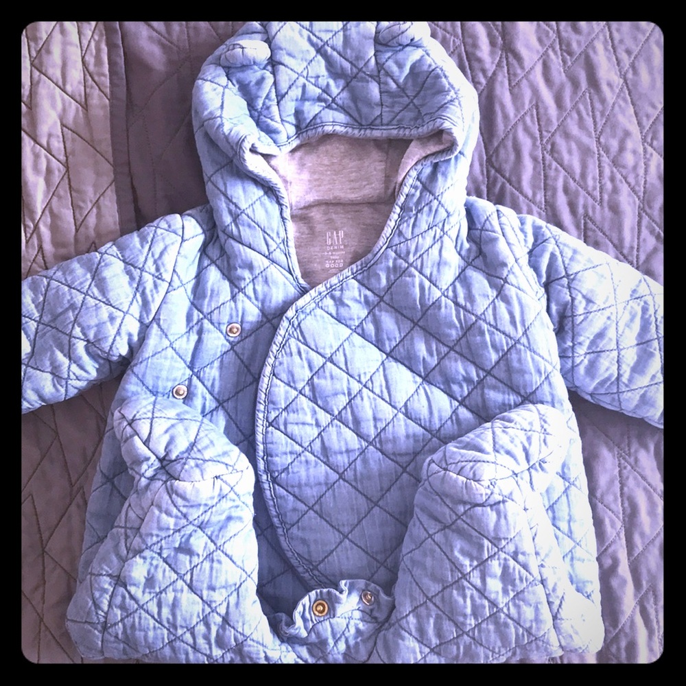 Gap Baby Quilted Chambray Bear one-piece